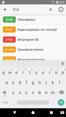 E-nummers android App screenshot 1